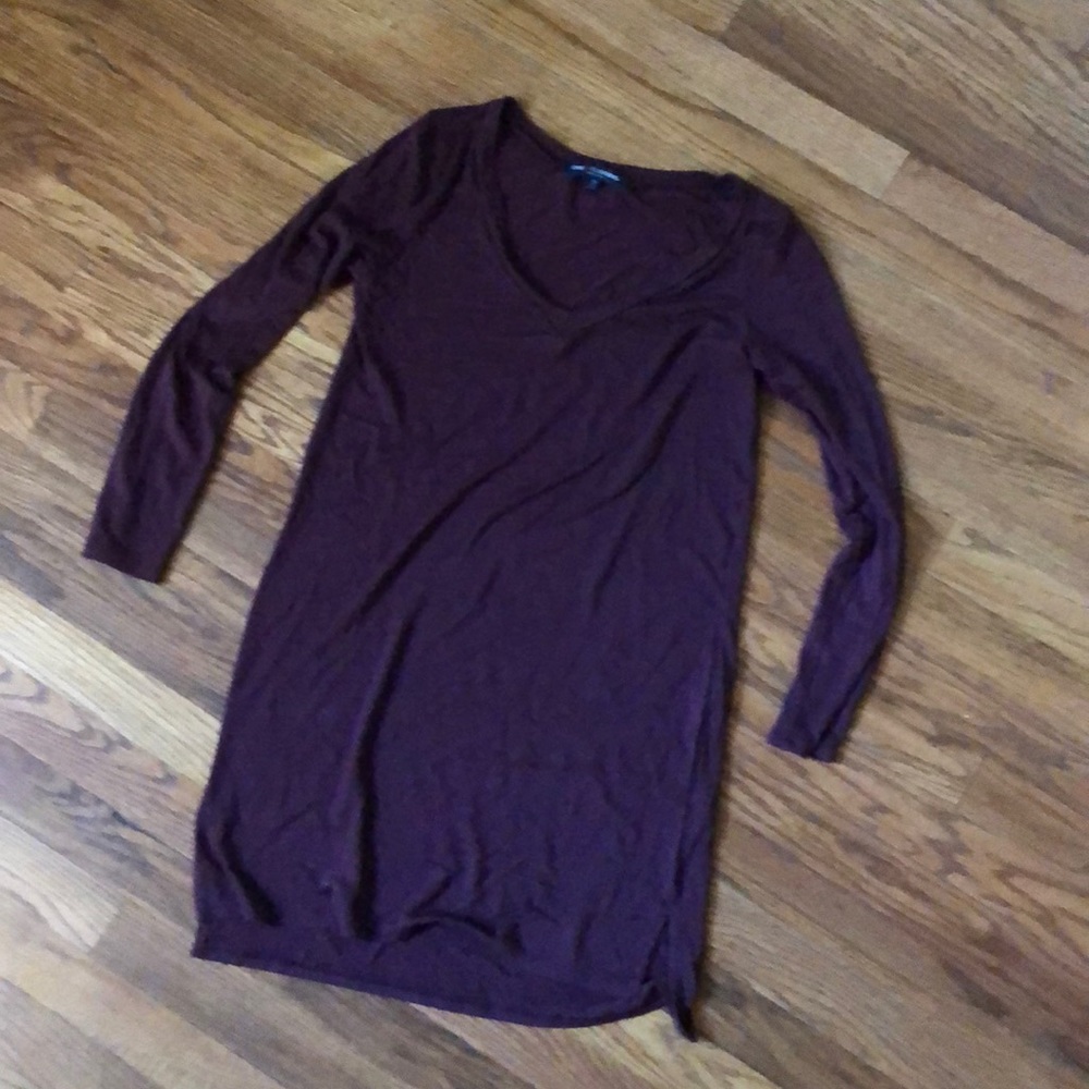 Maroon T-shirt dress
